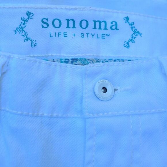 Sonoma Modern Capri White Cuffed Jeans size 6 - Picture 2 of 11